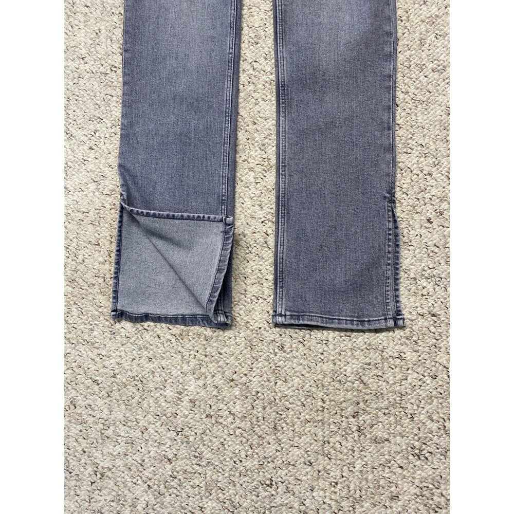 Zara High-Rise Straight Leg Side Split Hem Washed Gray Distressed Size 4 - Picture 5 of 9
